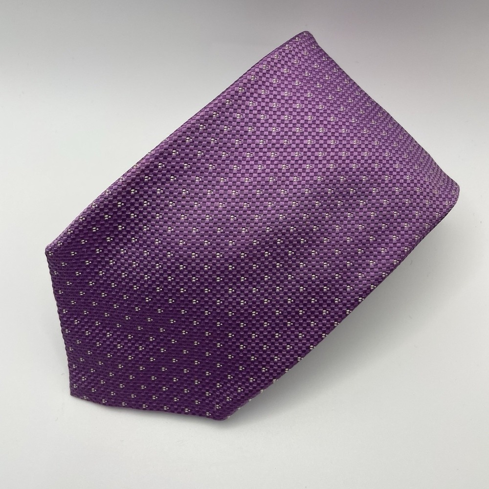 Charvet Place Vendome Purple Silk Necktie France Formal READ Boujee